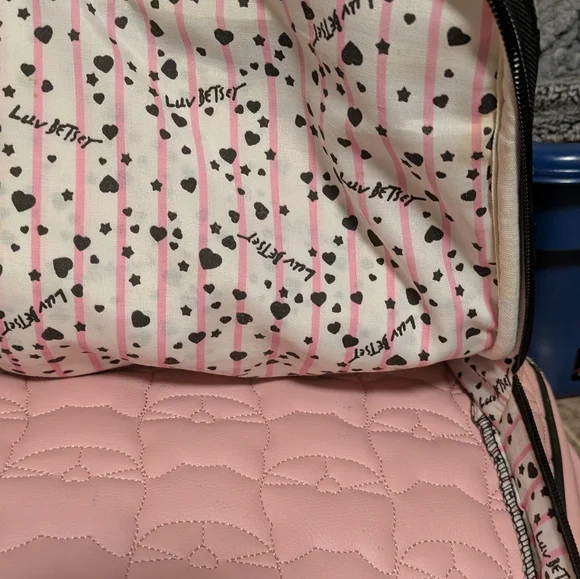 Luv Betsey by Betsey Johnson Pink Quilted Cat Pattern Backpack - Picture 4 of 15
